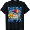 Lollipop Cat Meme Greetings Huzz Funny Silly Cats Brainrot Unisex T-Shirt