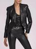 AL KHALID Black Blazer Stylish Formal Designer Real Lambskin Women Leather Party Handmade
