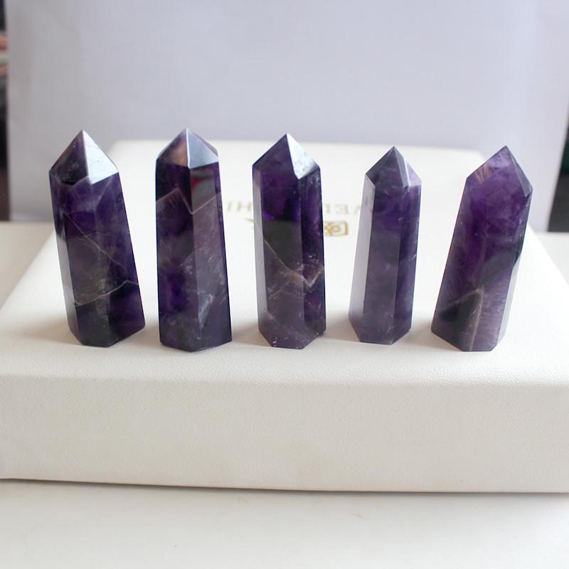Exquisite Natural Purple Dream Amethyst Quartz Crystal Stone Point Hexagonal Wand