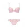 BY Charming Glamor Bra Shorts Set Line Art Stitch M020 D75L Size [AMOSTYLE Triumph] & (Sweet Pink)