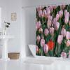 1 шт. Розовая водонепроницаемая шторка для душа с принтом тюльпанов, перегородка для ванной, подвесная штора с 12 крючками, защита конфиденциальности, простая установка