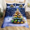 Двуспальное постельное белье Санта-Клаус Merry Christmas Набор постельного белья для детской комнаты Подростковой комнаты Мультяшный пододеяльник Рождественский Декор Комплект постельного белья