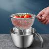 2Pcs/set Large Capacity Stainless Steel Colander Fine Mesh Food Strainer  Draining Pasta