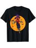Halloween Farmer Scarecrow Pumpkin Face T-Shirt, 100% Cotton 180G, Black Round N