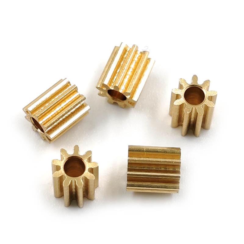 9T 0.4M Height 5mm Copper Gear OD=4.4mm 2A Hole 1.98mm DIY Toy Model Parts 9 Teeth Motor Pinions 92A-5H