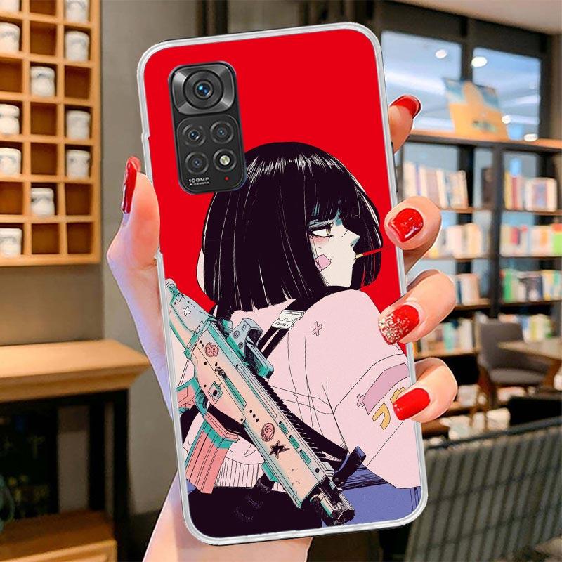 Japanese Style Anime Girl Cover Phone Case For Xiaomi Redmi Note 15 14 13 12 11 10 Pro Plus 14S 12S 11S 11T 11E 10S Soft Fundas