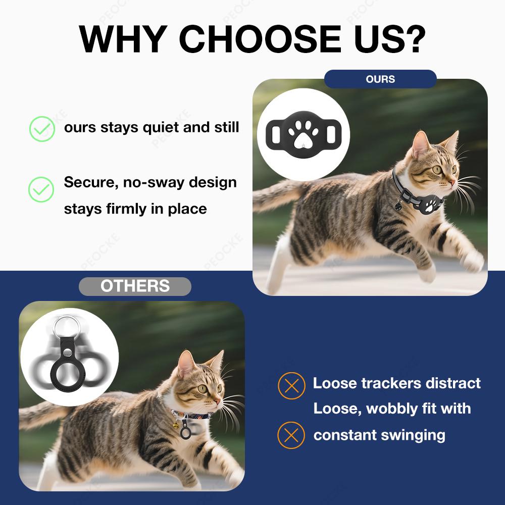 Anti-Lost Cat Collar for Smart Tag GPS Tracker Protective Case With Bell Cats Necklace Bluetooth Tracker Tag for Android2