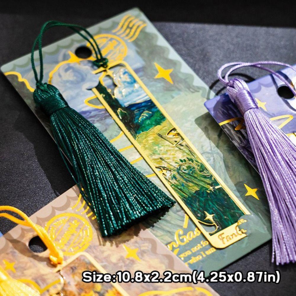 Полая металлическая закладка, закладка для страницы книги с масляной живописью, многофункциональный зажим для книги для чтения, подарки