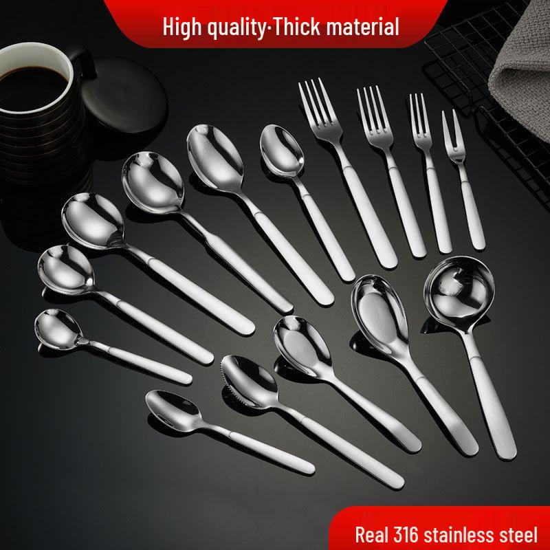 Набор столовых приборов из нержавеющей стали 316: Суповая ложка, Фруктовая вилка, Половник, Скребок для западной кухни