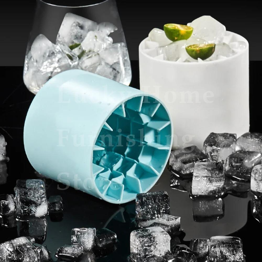 1PC Round Ice Bucket Silicone Mold  Quick Freeze Ice Tray for Refrigerator  Durable DIY Ice Storage Box for Cocktail Barware