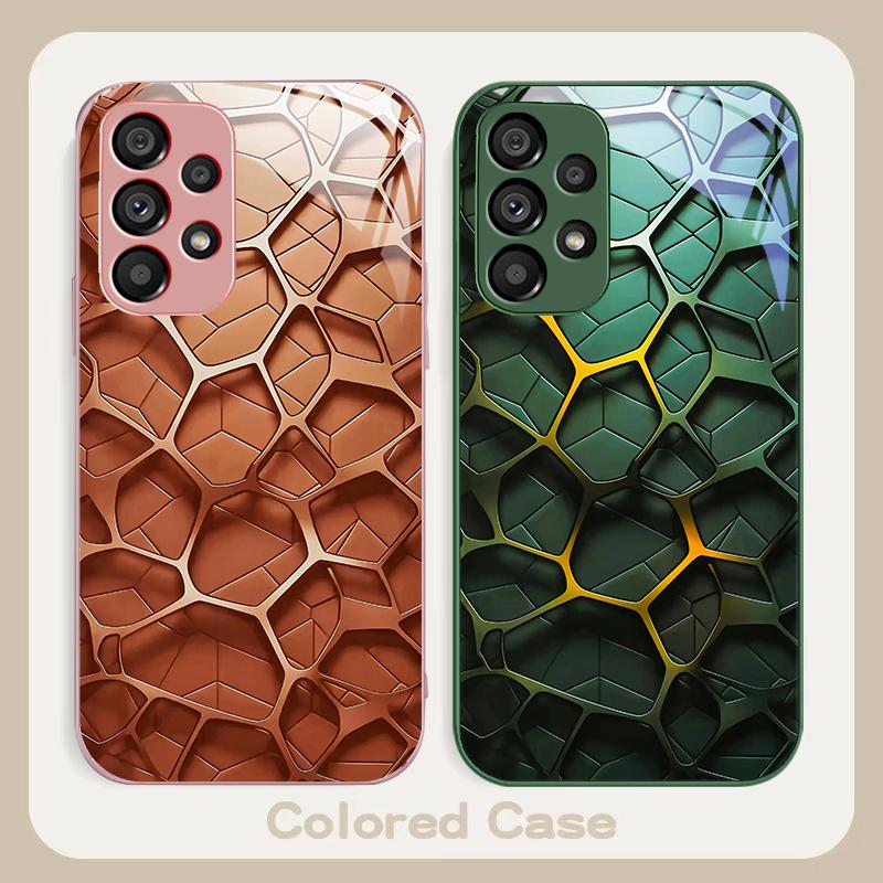 Hexagonal honeycomb core For Samsung S22 S8 S9 10 20 Ultra S21 Pro S22 Plus S23 FE S24 Ultra S25 Edge S25Ultra Glass Phone Case