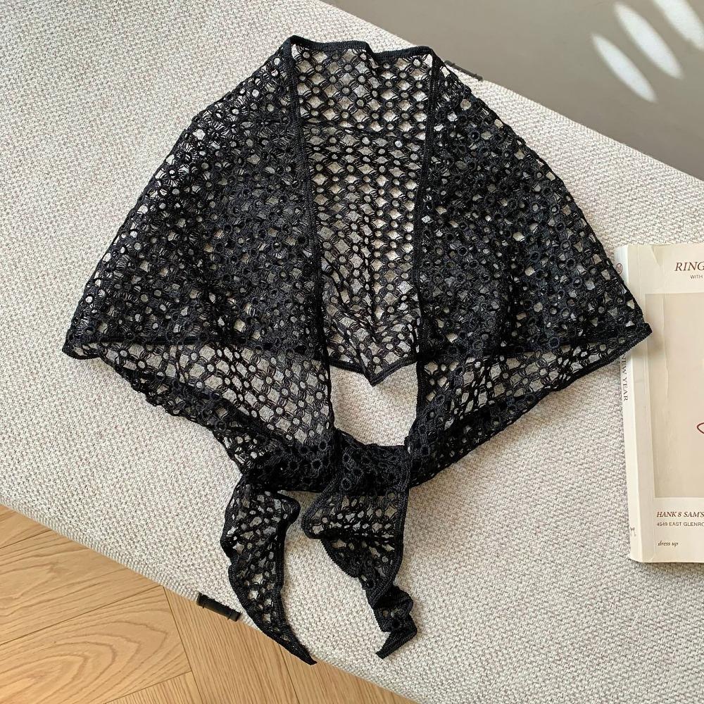 Embroidered Lace Headband Floral Printed Skirt Curtain Elegant Lace Triangle Scarf Ladies