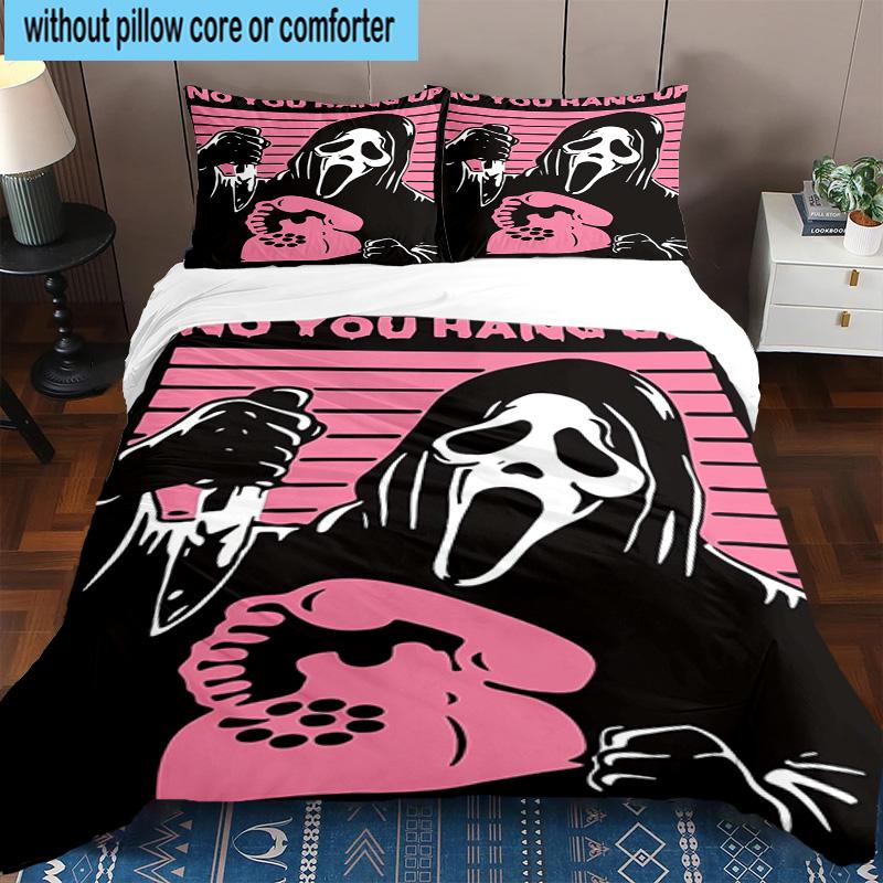 3PCS Scr-eam Horror Movie 3pcs Bedding,Including 3PCS Duvet Cover And 2pcs Pillowcases Perfect for Christmas,Ideal for Bedroom, Dormitory