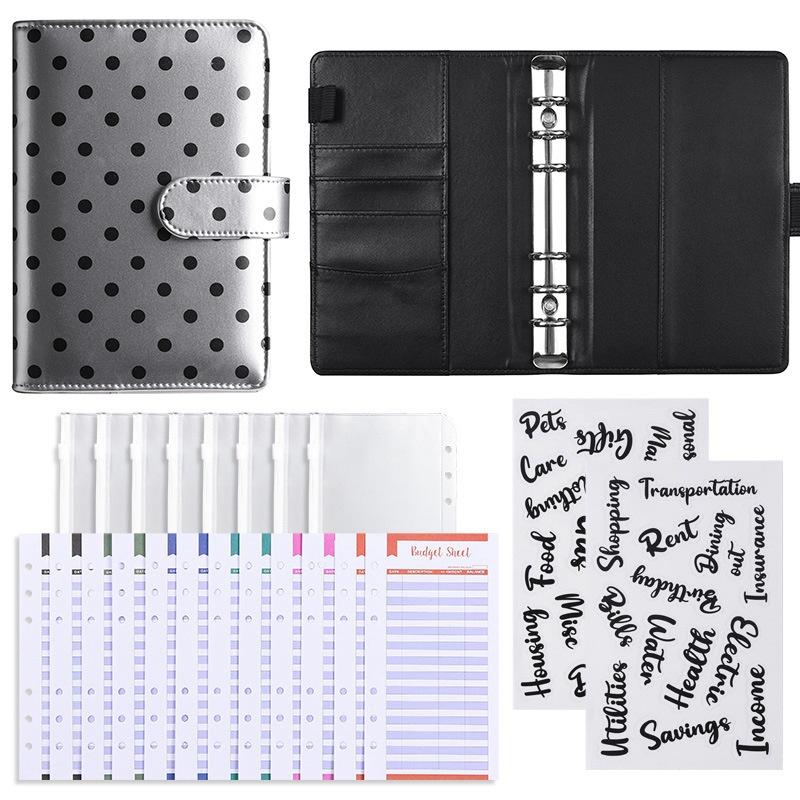 New A6 Pu Leather Notebook Binder Refillable 6 Ring Budget Binder For A6 Filler Paper, Loose Leaf Personal Planner Binder Cover
