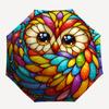 1pc Owl Art Automatic Open/CloseCartoon Umbrella, Portable Compact Umbrella for Men & Women A061