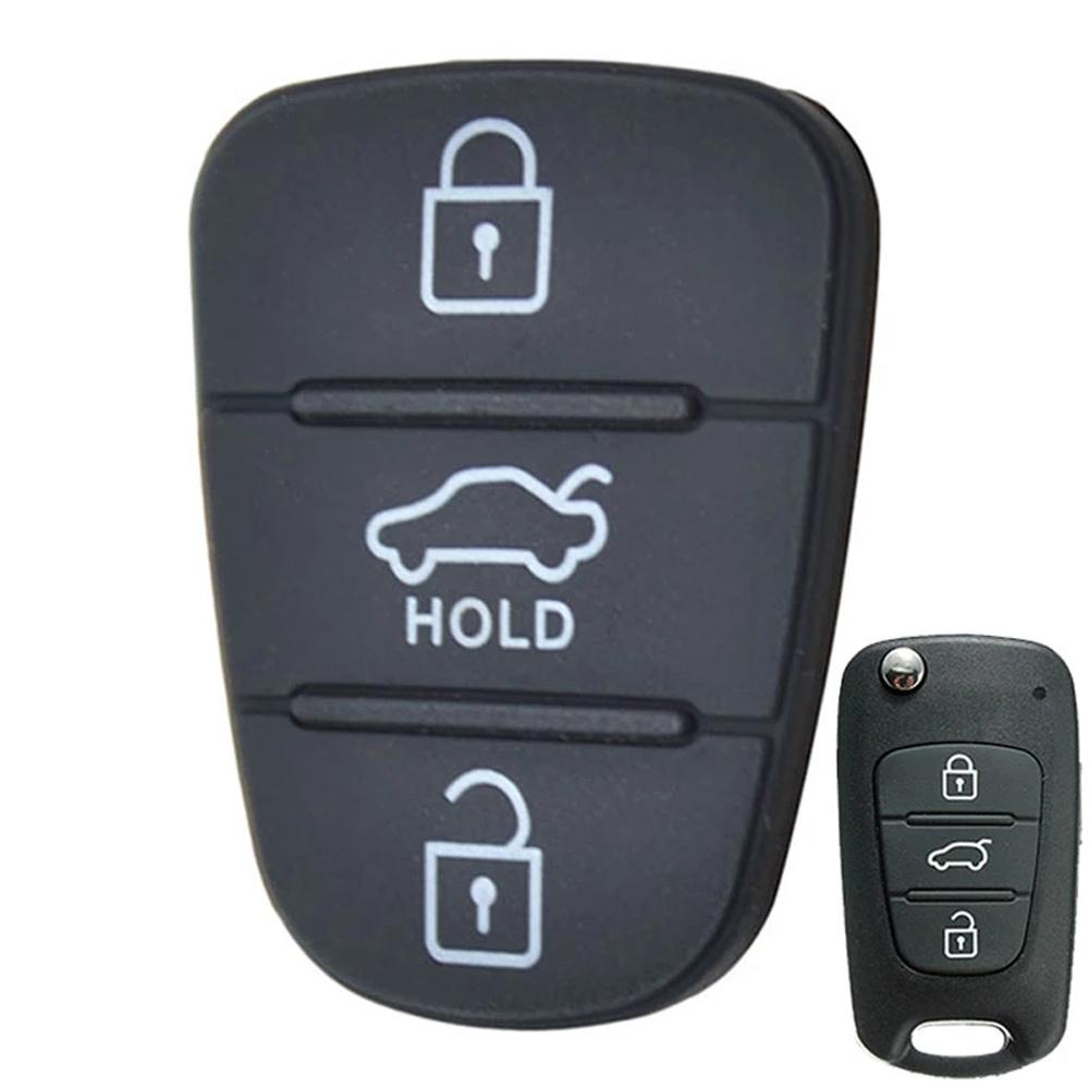 Key Pad Cover Case for Hyundai for Kia 3 Buttons Rubber Button Pad Rubber Pad Remote Car Key Shell