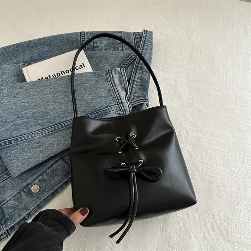 Stylish Korean Bucket Bag 2024 Summer Trendy Chic Sweet Bow Tie Design For Women