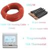 100m 12K Infrared Heating Cable And Programmable Thermostat Combined 30 Ohm/m Carbon Fiber Heating Wire With Digital Display Thermostat Kits