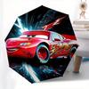Lightning McQueen,Cars Fully automatic themed umbrella   8 ribs durable iron frame, tri fold compact design, perfect as a gift, travel umbre