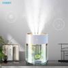 2000ML 3 Holes USB Air Humidifier Essential Oil Aromatherapy Cool Mist Maker Air Purifier with LED Romantic Light
