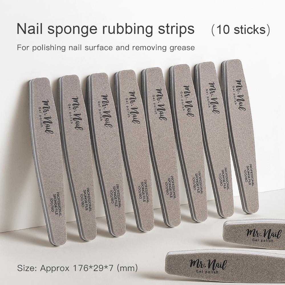 MRNAIL Double-Sided Sand Strip Nail Art Tool Set Durable Sponge Material for Manicure Full Set Rubbing Strip Nail Polish File