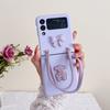 Для Samsung Galaxy Z Flip 4 3 5g чехол модный корейский 3d медвежий бант с узлом ремешок на руку портативный ремешок жесткий корпус из ПК для сумки Z Flip3