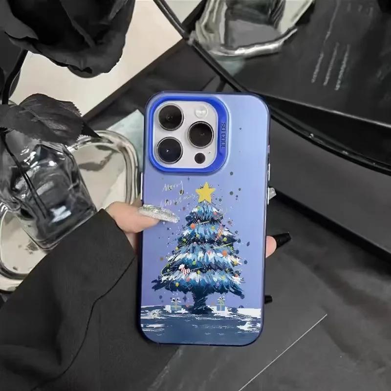 Новая Елка Новый Год Подарок Чехол для Телефона Для iPhone 15 14 11 12 13 Pro Max X XS XR 8 7 14 Plus Защита Камеры Покрытие Обложка