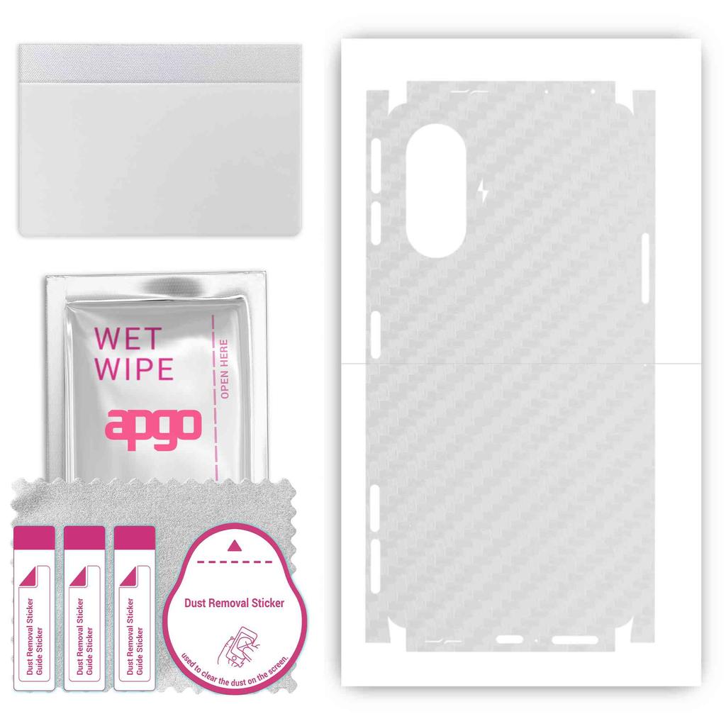 apgo Protective Skin Sticker for the Back+sides Compatible with Xiaomi POCO F3 GT, Full Wrap Film, Foil, Vinyl - Pattern Transparent Carbon