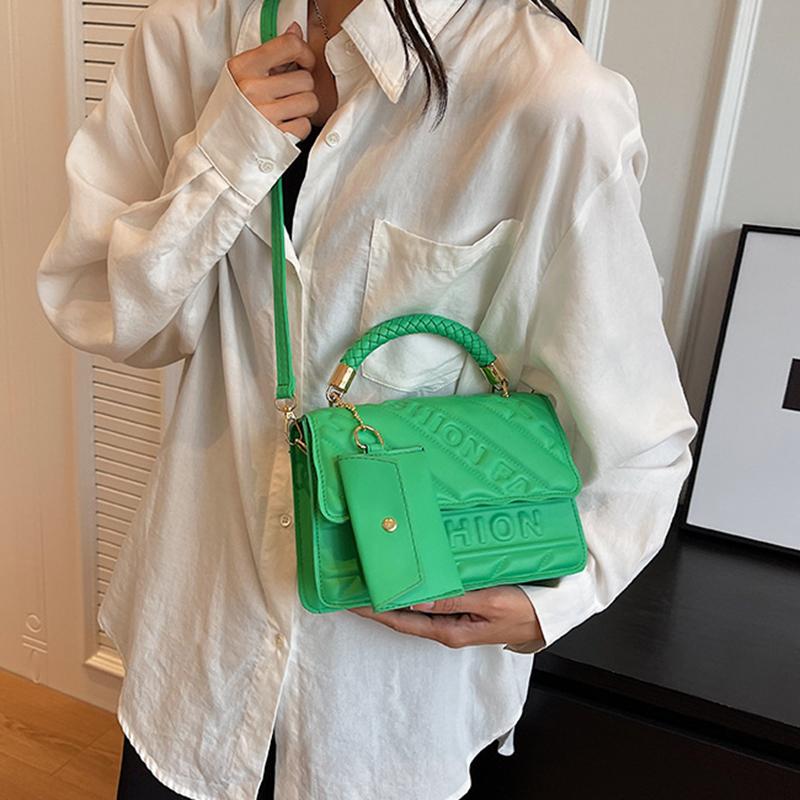 Yogodlns Модная женская квадратная сумка через плечо Samll из искусственной кожи, винтажная однотонная сумка через плечо с верхней ручкой и небольшим кошельком