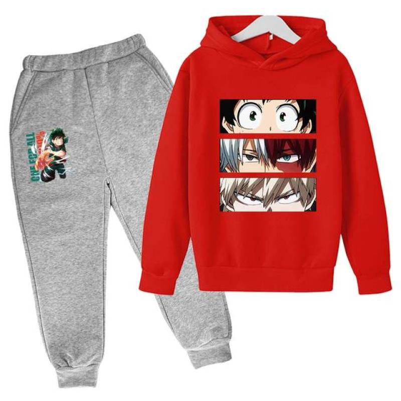 Kids Sportswear Kids My Hero Academia Clothing Sets Baby Boy Girls Fashion Anime Suits Cartoon Hoodie Sweater+pants