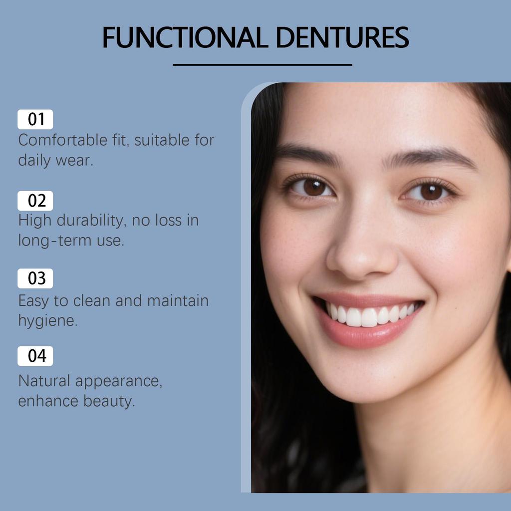 Силиконовые зубные протезы, искусственные зубы, полный набор, мягкие, безопасные, простые в использовании, идеальная посадка, для полости рта, улучшают состояние при потере зубов, сломанный временный набор для протезов