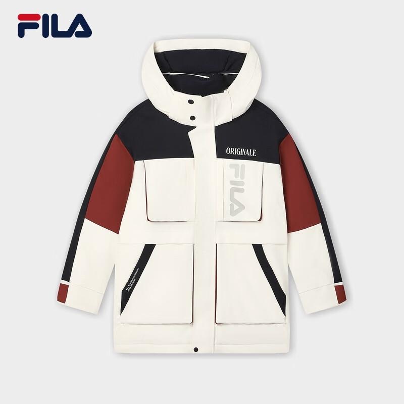 Fila Мужская утепленная куртка средней длины с капюшоном и цветовыми блоками