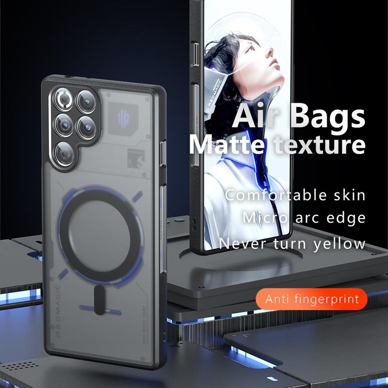 Для ZTE Nubia Red Magic 11 Pro Plus Чехол Противоударный Магнитный Матовый ПК+ТПУ Защита от отпечатков пальцев Полупрозрачная Крышка для Red Magic11 Pro