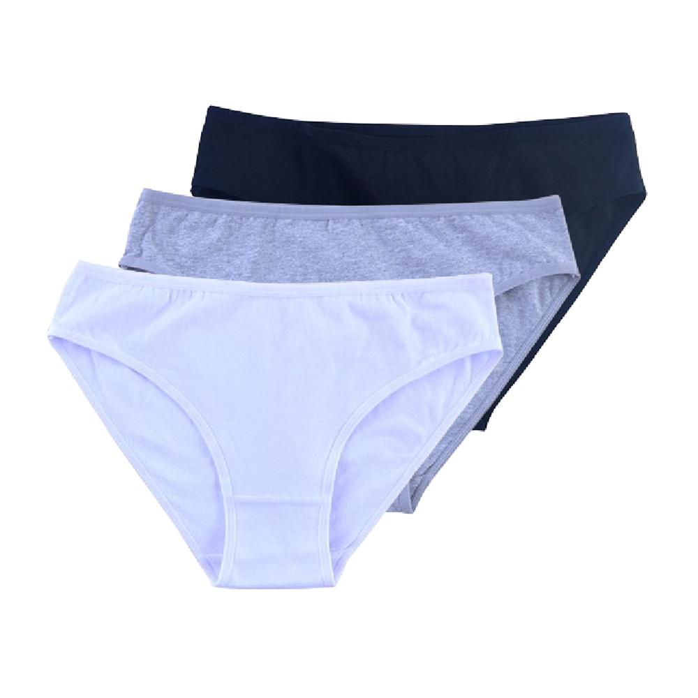 3 шт. женское нижнее белье со средней талией, трусы, нижнее белье, большие трусики для девочек, однотонные трусы