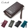 CONTACT'S Genuine Leather RFID Men's Wallet Long Male Purse Man's Clutch Wallets Card Holders