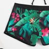 Women's Paneled Printed Swimsuit Ladies Split Boxer High Waist Swimsuit Two-Piece Set