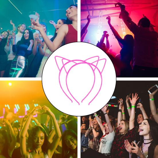 1 пара, детская пластиковая повязка на голову из смолы, светящаяся в темноте обруч для волос с кошачьими ушками, аксессуары для волос для дня рождения, косплея