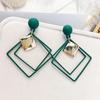 Stylish Geometric Hollow Diamond 925 Silver Needle Earrings for Women