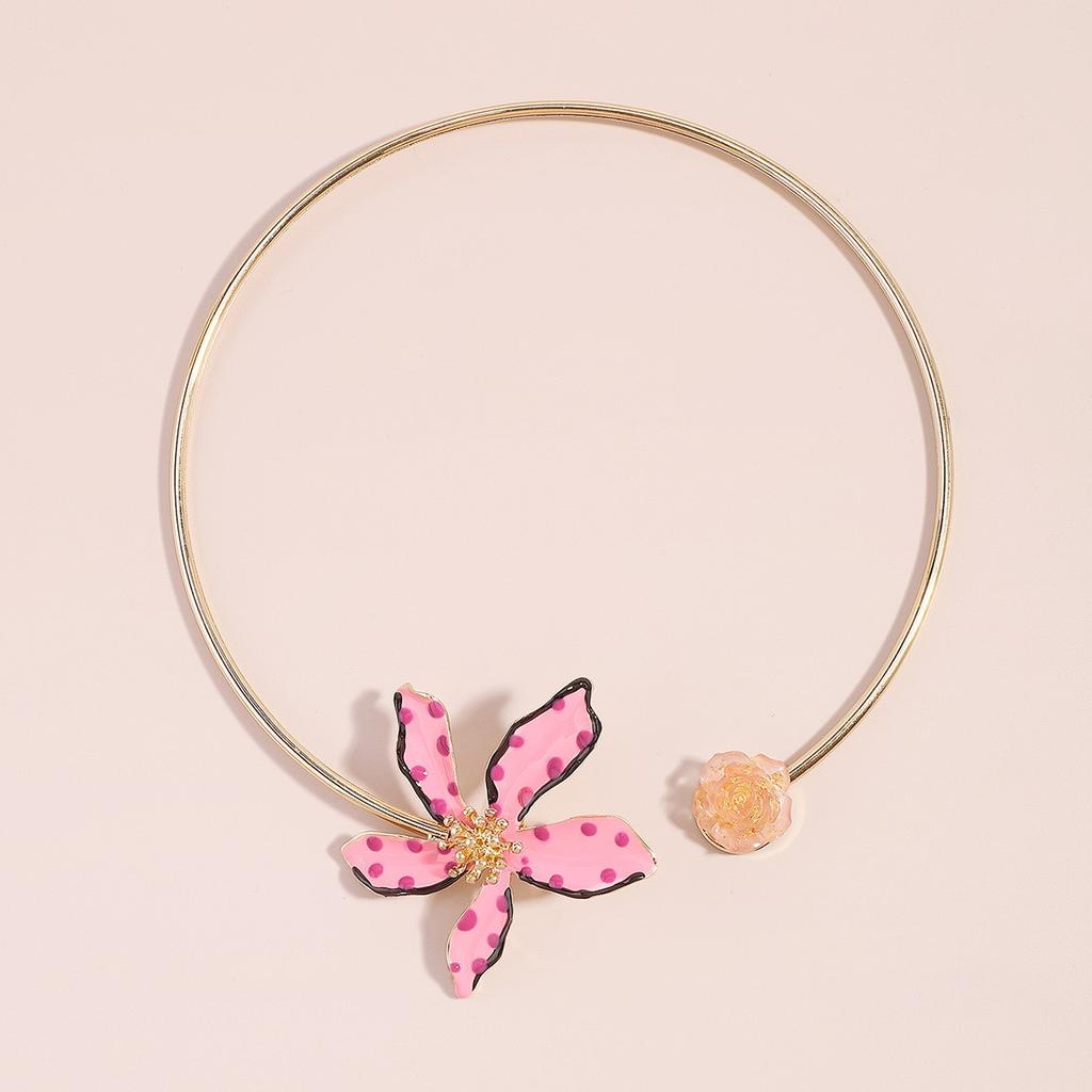 Pinkdudu Модное разноцветное ожерелье с цветком, простой дизайн с регулируемым отверстием, позолоченное ожерелье для женщин, ювелирные изделия, подарки PD1183