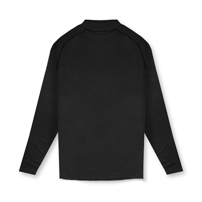 Muscleguys Новые поступления Спортивные футболки с длинными рукавами и высоким воротом Тонкие осенние футболки Slim Fit Мужская одежда для фитнеса