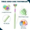 Three-sided Soft Bristle Toothbrush Oral Care Safety Toothbrush Teeth Deep Cleaning Portable Travel Dental Oral Care