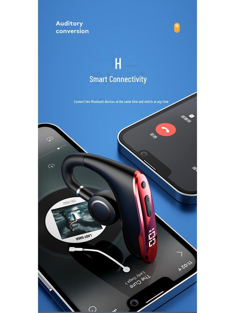 Гарнитура W8 Bluetooth с костной проводимостью и цифровым дисплеем для занятий спортом и бизнеса