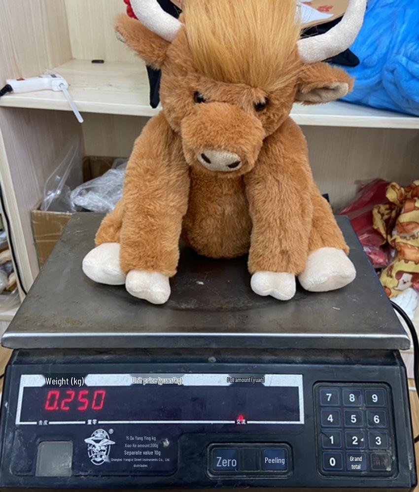 Scottish Highland Cow Sound Plush Doll with Long Hair