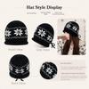 Drawstring Beanies Hat Snowflake Printed Winter Hat Fashion Knitted Hat  Autumn