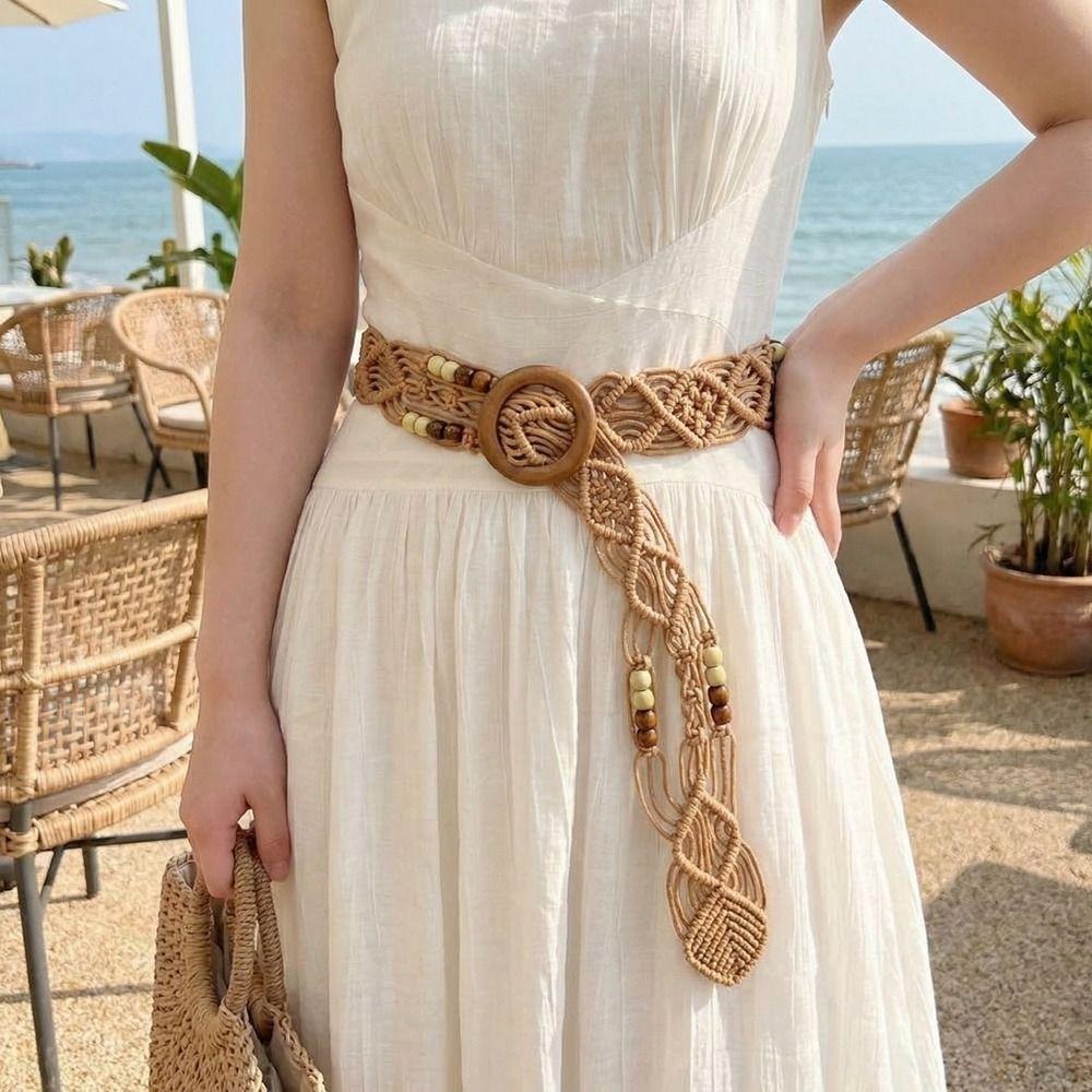 Retro Weave Belt Woven Waist Rope Fashion Ethnic Style Waistband Women