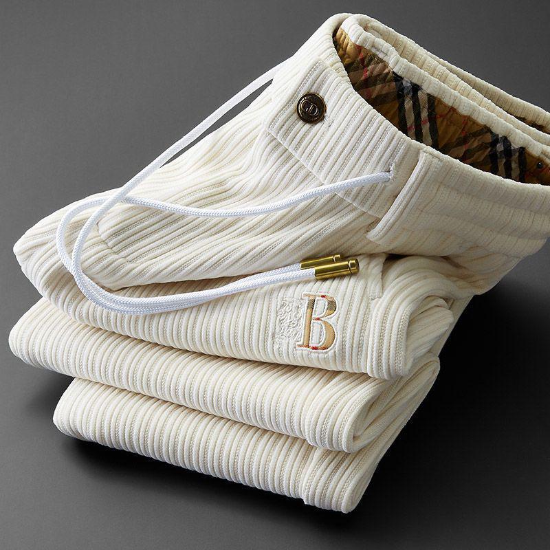 Мужские спортивные штаны из вельвета класса люкс — мягкие, стильные, прямого кроя для повседневной носки весной и осенью