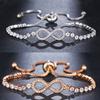 2 Colors Fashion Simple Infinite Bracelets Delicate Elegant for Women Geometric Charm Jewelry Gifts