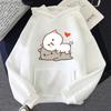 Peach Cat Print Hoodie Kawaii Cartoon Goma Mochi Sweatshirt Women's Clothing Femme Korean Style Streetwear Men Hoody