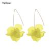 Fashion Women Jewelry Long Drop Bohemia Hook Resin Petal Dangle Stud Flower Earrings