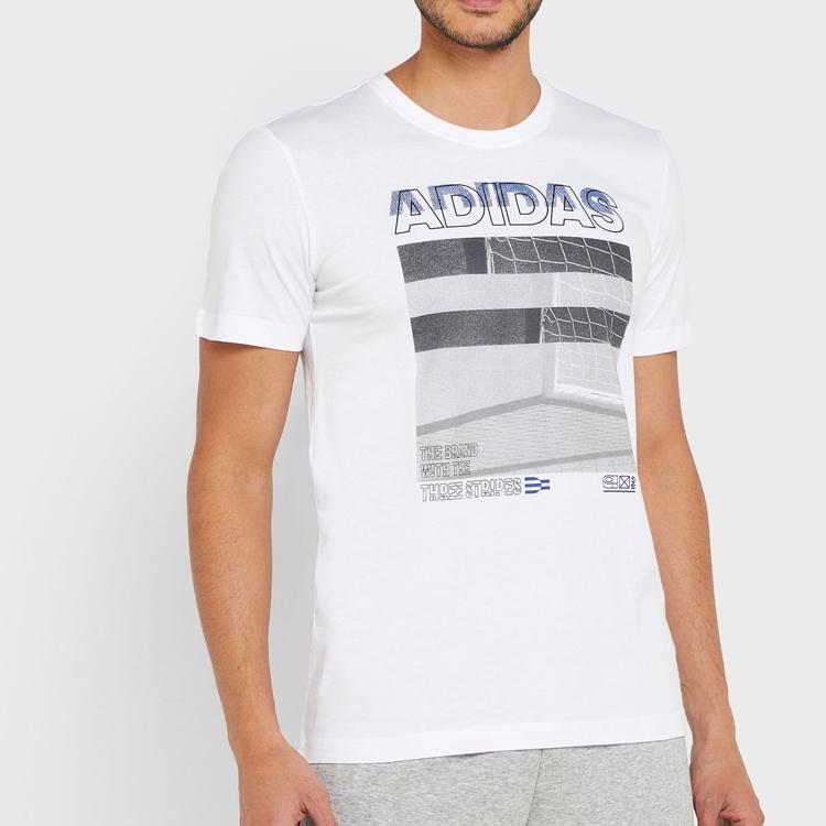 adidas Mh Photo Tee Training Спортивные мужские топы с круглым вырезом с короткими рукавами, белые ED7287